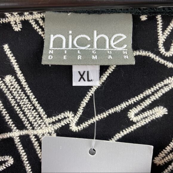 Niche Nilgun Derman Womens Scribble Stitched Tunic Dress Size XL NWT $149 - Picture 4 of 7